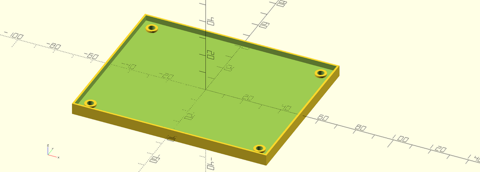 Image of OpenSCAD showing the 3D printed case